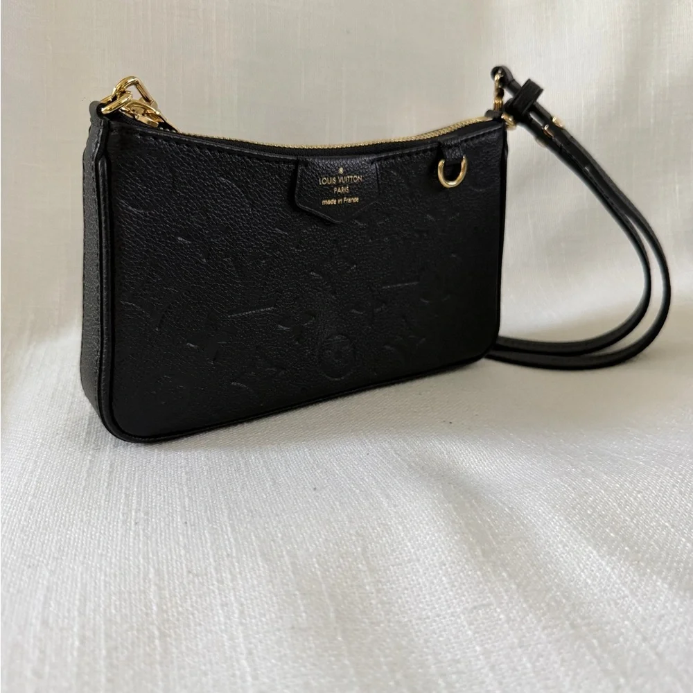 Louis Vuitton Black Embossed Wristlet Clutch with Gold Hardware - Picture 3 of 3